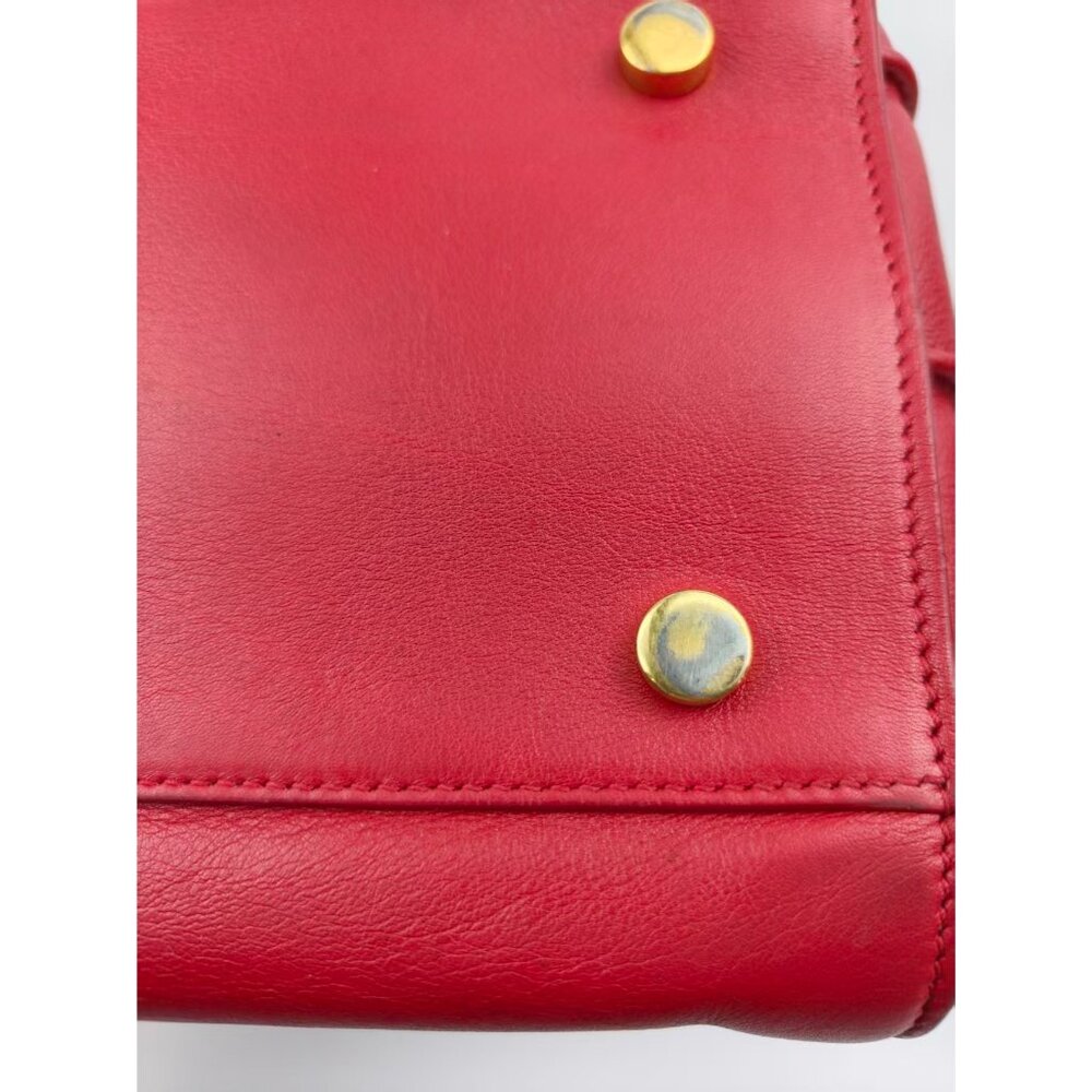 Pre-owned Yves Saint Laurent Calfskin Small Sac de Jour Handbag Red - Picture 15 of 16